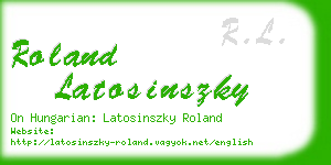 roland latosinszky business card